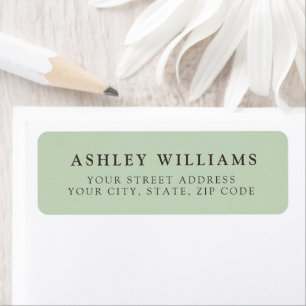Sage Green Minimalist Elegant Return Stickers