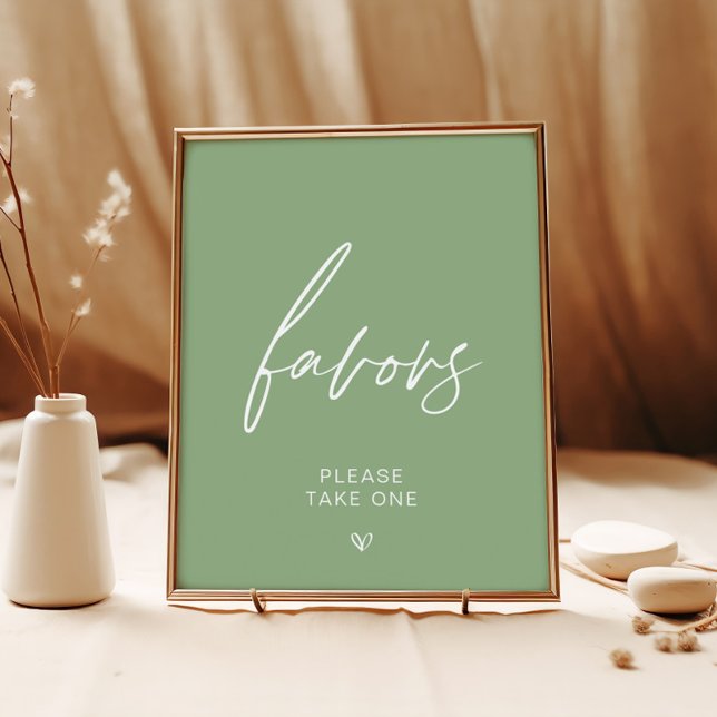 Sage Green Minimalist Favour Sign (Creator Uploaded)