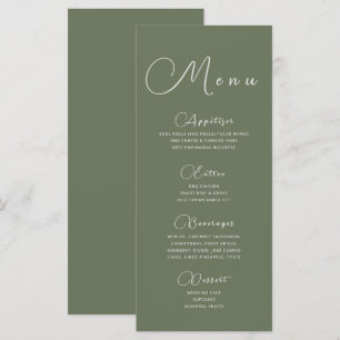 Sage Green Minimalist Menu