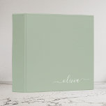 Sage Green Minimalist Modern Monogram Elegant Binder<br><div class="desc">Introducing our Sage Green Minimalist Modern Monogram Elegant Collection: Elevate your aesthetic with serene sophistication and timeless elegance. Our collection showcases minimalist designs in a tranquil sage green hue, complemented by refined monograms tailored to your personal style. From polished stationery to versatile accessories, each piece in our collection is meticulously...</div>