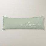 Sage Green Minimalist Modern Monogram Elegant Body Pillow<br><div class="desc">Introducing our Sage Green Minimalist Modern Monogram Elegant Collection: Elevate your aesthetic with serene sophistication and timeless elegance. Our collection showcases minimalist designs in a tranquil sage green hue, complemented by refined monograms tailored to your personal style. From polished stationery to versatile accessories, each piece in our collection is meticulously...</div>