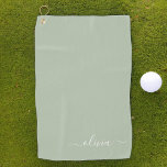 Sage Green Minimalist Modern Monogram Elegant Golf Towel<br><div class="desc">Introducing our Sage Green Minimalist Modern Monogram Elegant Collection: Elevate your aesthetic with serene sophistication and timeless elegance. Our collection showcases minimalist designs in a tranquil sage green hue, complemented by refined monograms tailored to your personal style. From polished stationery to versatile accessories, each piece in our collection is meticulously...</div>