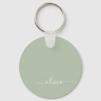 Sage Green Minimalist Modern Monogram Elegant 