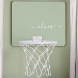 Sage Green Minimalist Modern Monogram Elegant Mini Basketball Hoop<br><div class="desc">Introducing our Sage Green Minimalist Modern Monogram Elegant Collection: Elevate your aesthetic with serene sophistication and timeless elegance. Our collection showcases minimalist designs in a tranquil sage green hue, complemented by refined monograms tailored to your personal style. From polished stationery to versatile accessories, each piece in our collection is meticulously...</div>