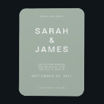 Sage Green Minimalist Modern Wedding Save the Date Magnet<br><div class="desc">Sage Green Minimalist Modern Wedding Save the Date Magnet. Personalize this save the date card with your details,  message and other information.</div>