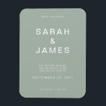 Sage Green Minimalist Modern Wedding Save the Date Magnet<br><div class="desc">Sage Green Minimalist Modern Wedding Save the Date Magnet. Personalize this save the date card with your details,  message and other information.</div>