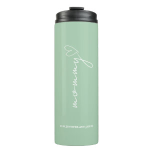 Sage Green Minimalist Personalized Gift for Mom Thermal Tumbler