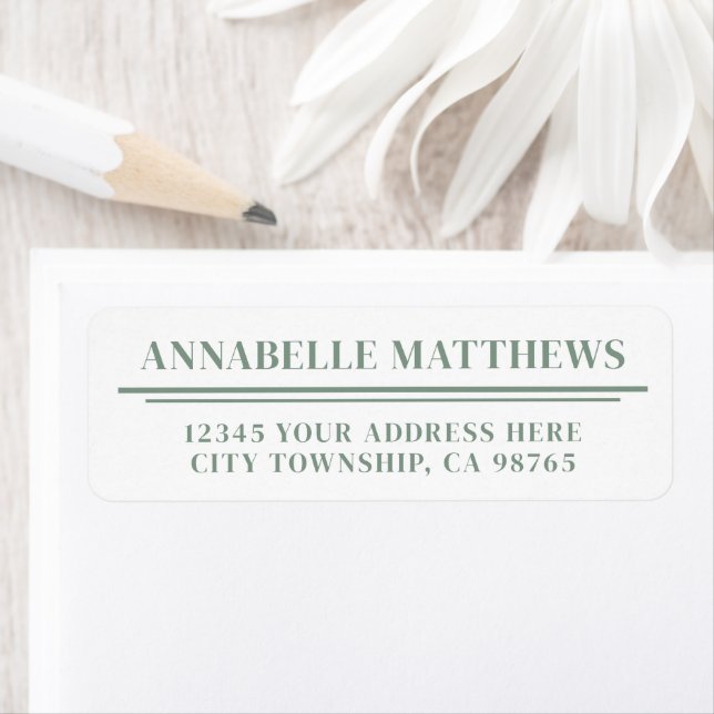 Sage Green Minimalist Return Address (Insitu)
