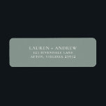 Sage Green Minimalist Return Address Label<br><div class="desc">Minimalist return address label. You can personalize by modifying the names and address,  and changing the colours to match your wedding theme.</div>