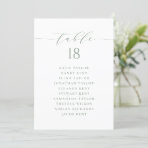Sage Green Minimalist Script Seating Plan