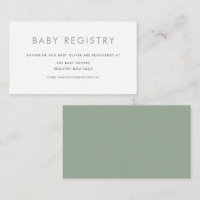 Sage Green Minimalist Typography Baby Registry