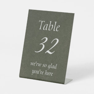 Sage Green Minimalist Wedding Table Number Signage Pedestal Sign