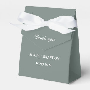 Sage Green Minimalistic Elegant Modern Wedding Favor Box