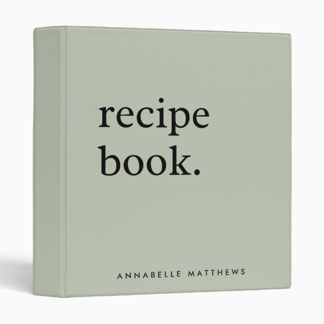 Sage Green Minimalistic Simple Binder (Front/Spine)