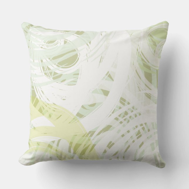 Sage Green Mint SPIRAL DESIGN Retro Throw Pillow (Front)