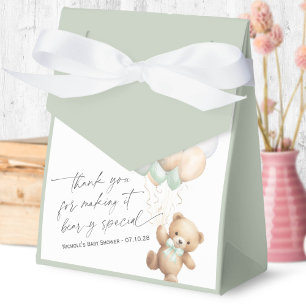Sage Green Modern Bearly Wait Gender Neutral Favor Box