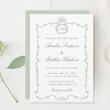 Sage Green Modern Classic French Frame Wedding 