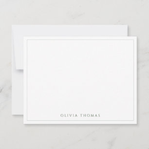 Sage Green Modern Classy personalized Stationery Card