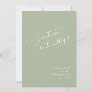 Sage Green Modern Custom Photo Save the date Invitation