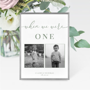 Sage Green Modern Elegant Wedding Age Table Number