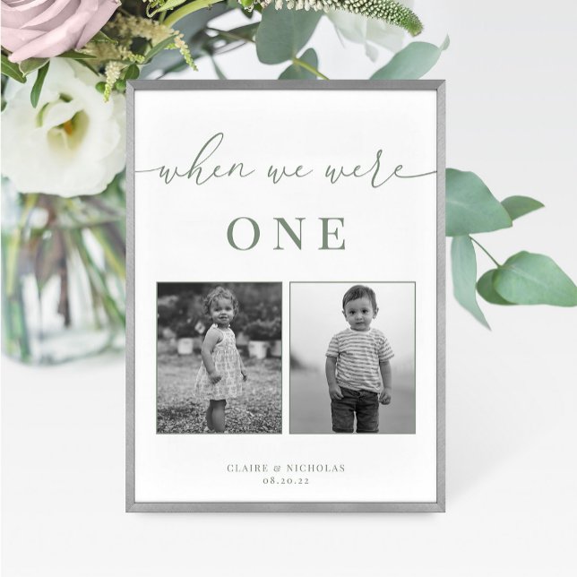 Sage Green Modern Elegant Wedding Age Table Number (Creator Uploaded)