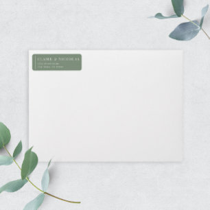 Sage Green Modern Elegant Wedding Return Address