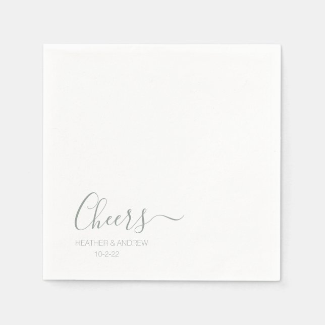 Sage Green Modern Elegant Wedding Simple Napkin (Front)