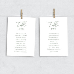 Sage Green Modern Elegant Wedding Table Seat Card
