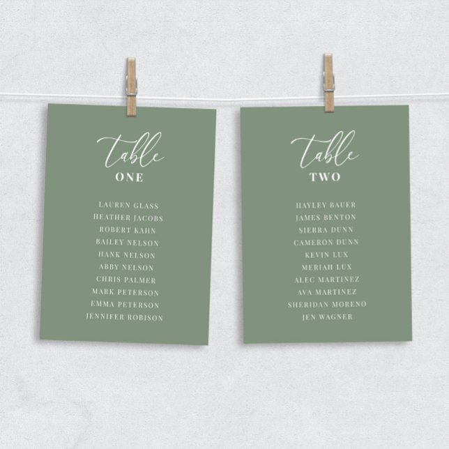 Sage Green Modern Elegant Wedding Table Seat Card (Creator Uploaded)