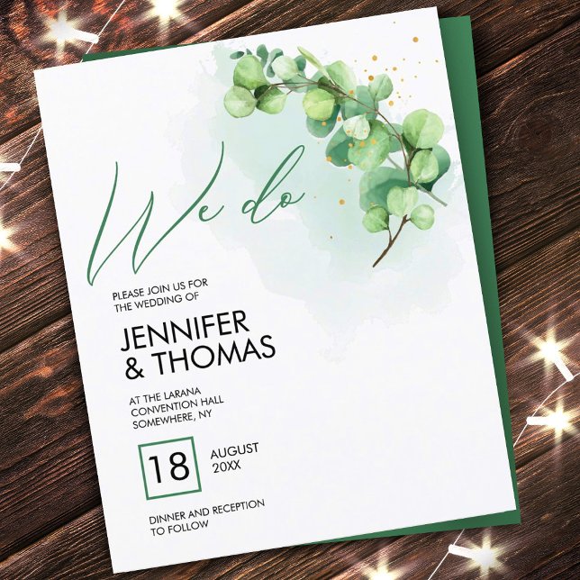 Sage green modern greenery Wedding We Do simple (Creator Uploaded)