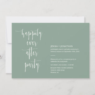 Sage Green Modern Happily Ever After QR Code Photo Invitation