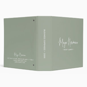 SAGE GREEN Modern Minimalist Feminine Monogram Binder