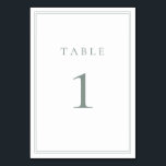 Sage Green Modern Minimalist Wedding Table Number<br><div class="desc">Sage Green modern, minimalist wedding table number. Fully customizable! **PLEASE NOTE: For ordering Table Numbers, each card number must be edited/customized separately and added to your cart. For example: if you just select Qty: 20 cards and Add to Cart, it will be of the same number unless you customize each...</div>
