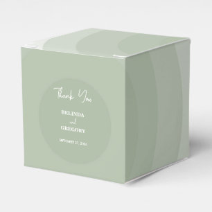 Sage Green Modern Monogram Wedding Favor Box