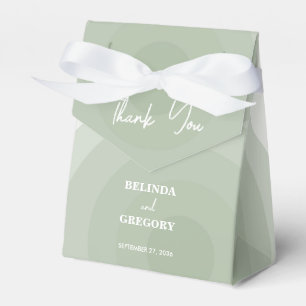 Sage Green Modern Monogram Wedding Favor Box