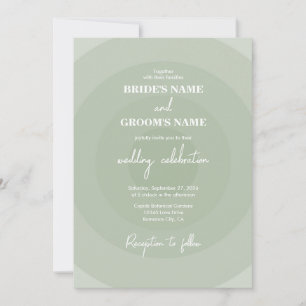 Sage Green Modern Monogram Wedding  Invitation