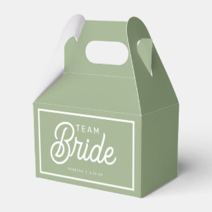 Sage Green Modern Team Bride Custom Favour Box