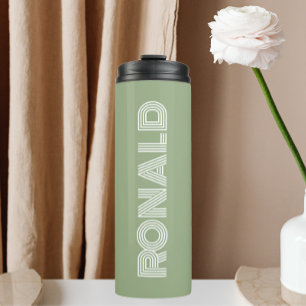 Sage Green Modern Typography Personalized Thermal Tumbler