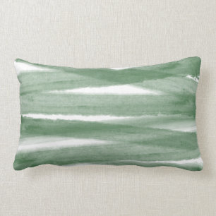 Sage Green Modern Watercolor Lumbar Pillow