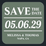 Sage Green  Modern Wedding Save The Date Sticker<br><div class="desc">Sage Green Modern Wedding Save The Date Sticker</div>