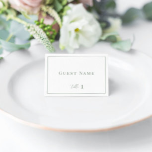 Sage Green moderne élégant mariage carte d'escorte