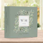 Sage Green Monogram Greenery Wedding Photo Album Binder<br><div class="desc">Botanical watercolor greenery monogram initials sage green wedding photo binder. Personalize with your monogram initials,  special date,  and name to create a beautiful elegant binder that is unique to you. Designed by Thisisnotme©</div>