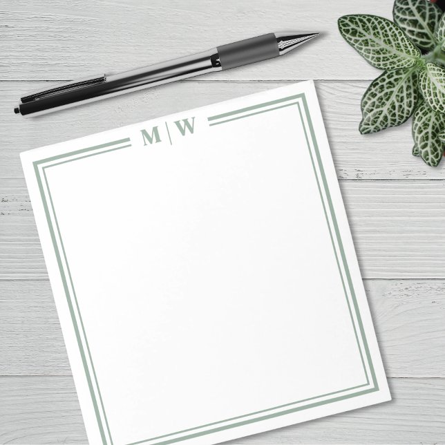 Sage Green Monogram Notepad (Sage Green Monogram Notepad)