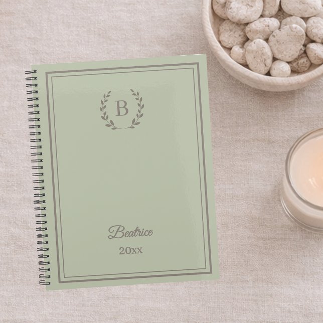 Sage green Monogram Personalized Quiet Luxury Planner (Creator Uploaded)