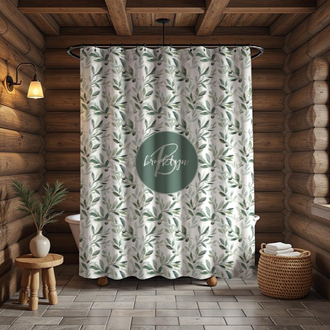 Sage Green Monogram Rustic Olive Pattern (Creator Uploaded)