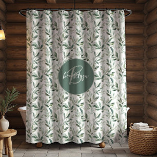 Sage Green Monogram Rustic Olive Pattern