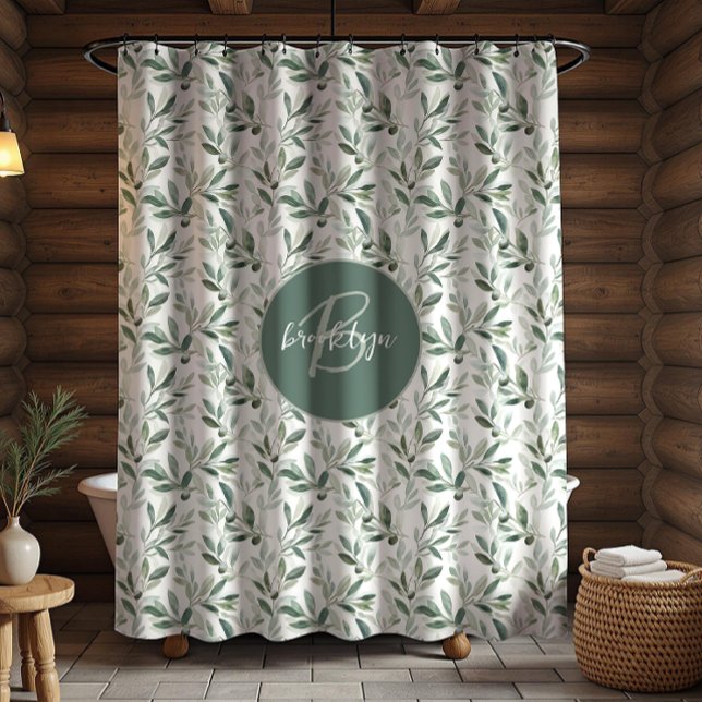 Sage Green Monogram Rustic Olive Pattern (Creator Uploaded)