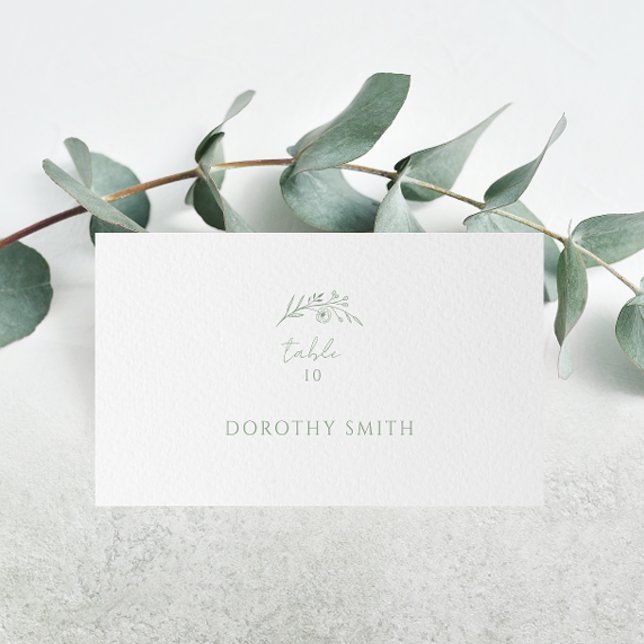 Sage Green Monogram Wedding Place Card (Creator Uploaded)