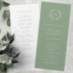 Sage Green Monogram Wedding Program<br><div class="desc">Guide your guests through the ceremony seamlessly with our Sage Green Monogram Wedding Program. This program incorporates the monogram,  order of events,  and simple typography,  creating a keepsake that perfectly complements the overall wedding aesthetic. Ensure your loved ones are informed and engaged throughout the celebration.</div>