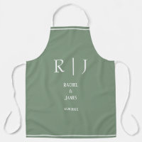 Sage Green Monograms Simple Elegant Modern Wedding